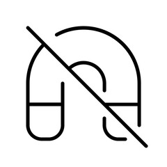 magnetic sensitive items icon with thin style, perfect for user interface projects