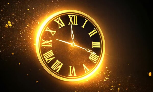 clock with midnight background