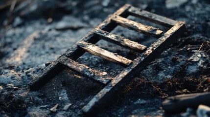 Charred Wooden Ladder