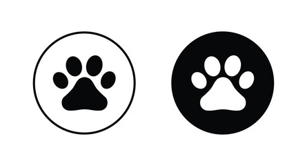 paw print icon set vector. Cat or dog paw icon	