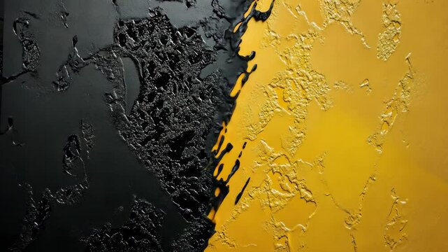 A black and yellow textured wall with a bold diagonal line separating the colors