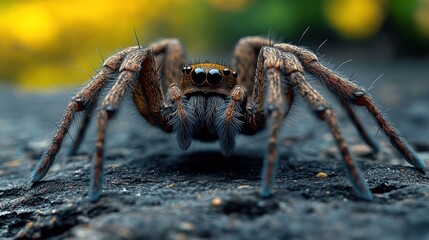 A close-up of a spider showcasing its intricate details.