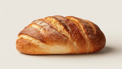 A freshly baked loaf of sourdough bread with a golden brown crust.