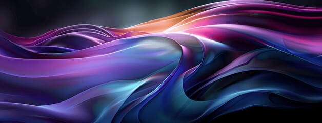 Fluid Neon Gradient Wave Abstract Background