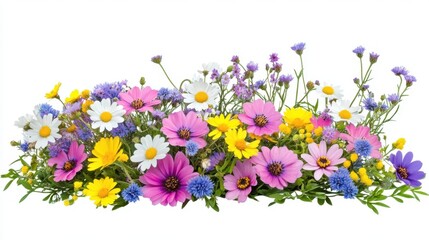 Fototapeta premium A fresh and vibrant bouquet of wild spring flowers,