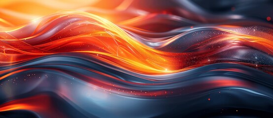 Naklejka premium Modern Futuristic Abstract 3D Background with Dark and Red Curved Lines