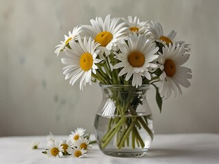 Elegant Daisy Bouquet in a Glass Vase