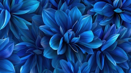Obraz premium A seamless floral arrangement with vibrant blue petals