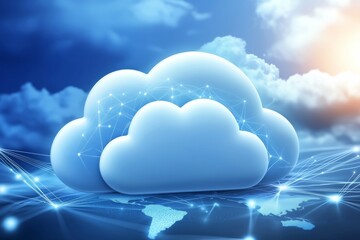 A large cloud with a network of lines connecting it to the ground