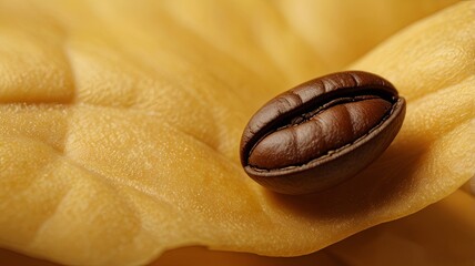 Coffee bean on yellow background