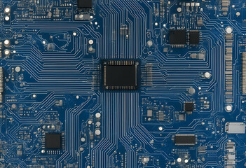 communication electrical illustration design top science system datum microchip blue micro detail semiconductor equipment part industry contour overhead futuristic network microcircuit device wire 