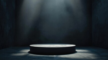 A Circular Platform Illuminated by Two Beams of Light in a Dark Room
