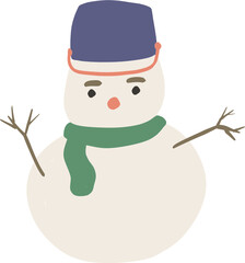 snowman with a broom