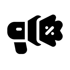 advertise icon with glyph style, perfect for user interface projects