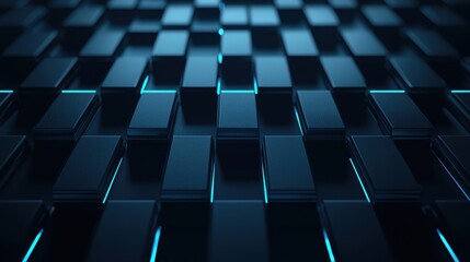Futuristic abstract grid with glowing blue accents