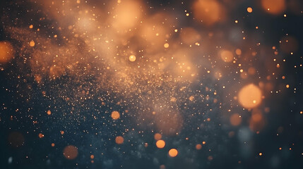 Fototapeta premium Abstract Bokeh Background with Gold Dust and Lights, Sparkle, Glitter, Glow, Texture, Overlay