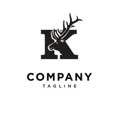 Letter K Elk Logo Icon Vector