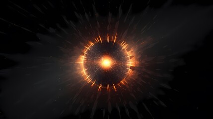 digital technology orange gradient abstract sun poster background