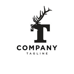 Letter T Elk Logo Icon Vector