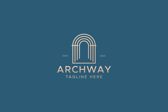 Gate Entrance Archway Luxury Logo Business Brand Fashion Industry Architectural Elegant Concept