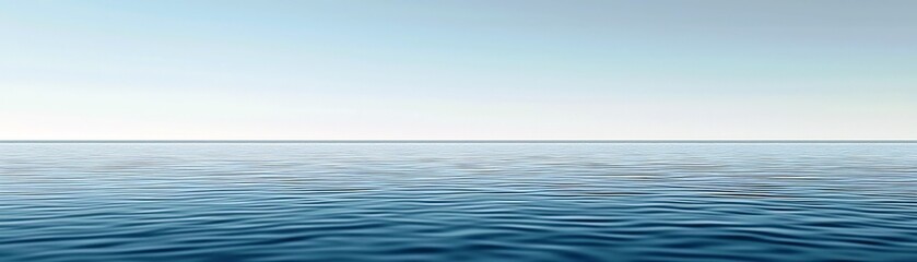 Obraz premium Tranquil Horizon: Calm Azure Waters Meeting a Soft Pastel Sky Reflecting Serenity and Peacefulness in a Scenic Coastal Landscape at Dawn or Dusk