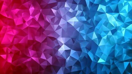 Obraz premium Vibrant Geometric Background Featuring Red and Blue Triangular Shapes with Gradients Ideal for Modern Designs and Creative Projects