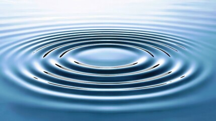 Serene and Tranquil Water Surface with Gentle Ripples Creating a Circular Pattern in a Calm Reflection of Light, Ideal for Nature and Relaxation Themes