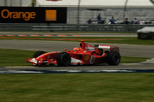 Indianapolis Motor Speedway 6-17-2005 Indianapolis, IN USA..

Michael Schumacher rounding turn 9 at the Indianapolis Motor Speedway road coruse at the 2005 US F1 GP 
