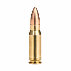 Bullet isolated on white background, ammunition, cartridge, firearm, gun, weapon