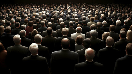 Obraz premium Large Crowd of People, audience, meeting, conference, business, event