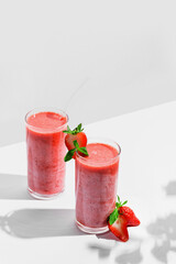 smoothies with strawberries and milk