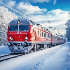 train in the snow