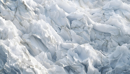 Obraz premium Abstract close-up of textured white marble, showcasing intricate layers and undulating forms, evoking a sense of depth and elegance.