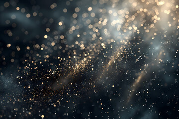 Fototapeta premium A stunning abstract display of shimmering golden particles against a dark backdrop, creating a magical ethereal atmosphere.