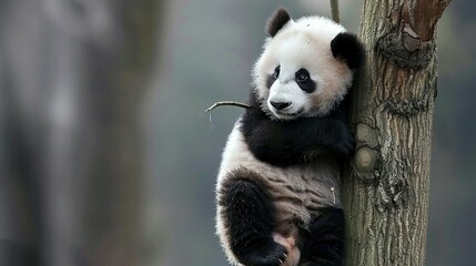 Chengdu Panda Base: Giant Pandas Enjoying Tree Time