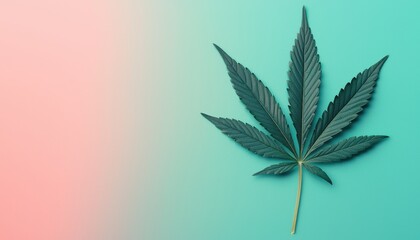 A vibrant cannabis leaf against a gradient background, symbolizing nature and the growing acceptance of cannabis culture.