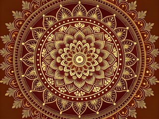 Circular Mandala Pattern with Floral Elements for Henna, Mehndi, and Tattoo Art in Ethnic Oriental Style - Perfect for Coloring Book Pages and Decorative Ornamentation