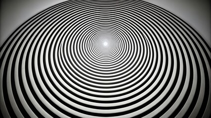 Obraz premium Concentric circles design on white background with leading lines