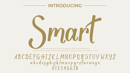 Smart Font Stylish brush painted an uppercase vector letters, alphabet, typeface