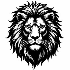 Fototapeta premium lion logo design in black end white monochrome style