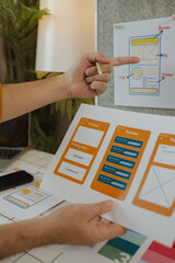 A web designer is using his idea to create a digital product design project that will meet the...