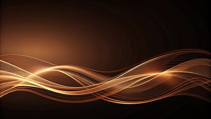 Fototapeta premium Abstract dark background with brown wavy lines, abstract, dark, background, brown, wavy, lines, texture, design, artistic
