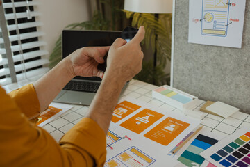A web developer is analyzing data from his ideas to develop the structure and components of a digital product that best meets the needs of users, ux, ui, interface, experience