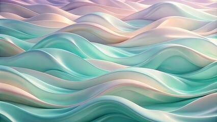 Obraz premium A symphony of flowing curves, intertwining with delicate hues of aquamarine, pearl, and rose