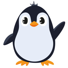 Cute Penguin Vector Illustration. Adorable Character Design for Winter and Holiday Projects