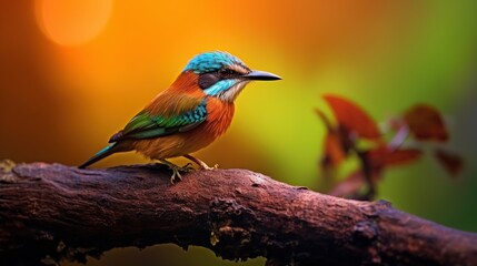 Fototapeta premium Colorful Bird Perched on a Branch