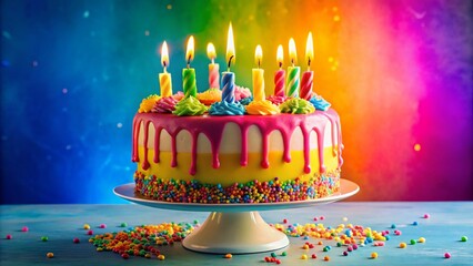 Colorful Sweet Sixteen Birthday Cake Design for Food Apps and Web Celebrations, Perfect for Festive Occasions and Online Invitations, Highlighting Delicious Treats and Joyful Moments