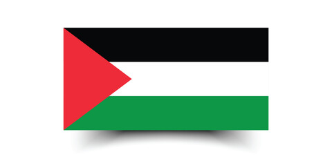 Palestine flag official colors and proportion digital vector illustration