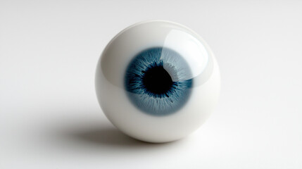 Realistic human eyeball staring into the void with dilated pupil on transparent background