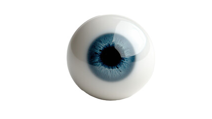 Realistic human eyeball with transparent background staring into space
